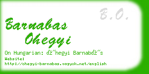 barnabas ohegyi business card